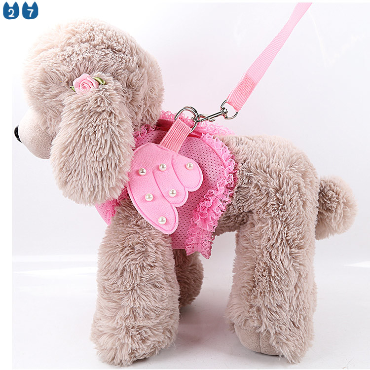 Dây Dắt Thú Cưng Đi Dạo Đính Đôi Cánh Thiên Thần Dễ Thương Có Thể Điều Chỉnh