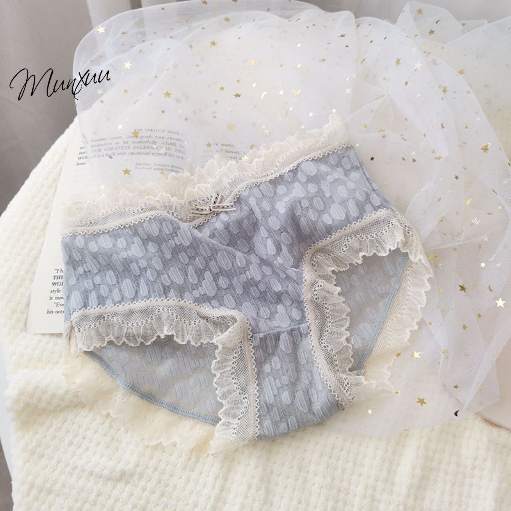 Quần lót nữ ren cao cấp MUNXUU màu pastel ngọt ngào nữ tính, chất liệu mềm mại an toàn kháng khuẩn - QC75