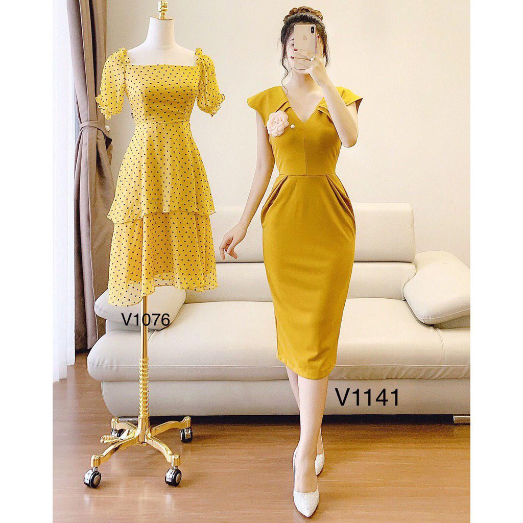[ xả kho ] MiD Đầm ôm tôn dáng thời trang thiết kế V1141 Mie Design