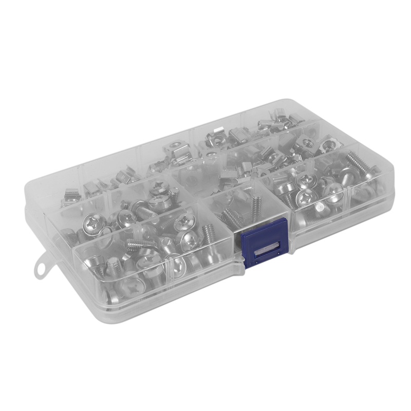 50 Sets M6 Square Hole Hardware Cage Nuts&Mounting Screws Washers for Server Rack and Cabinet