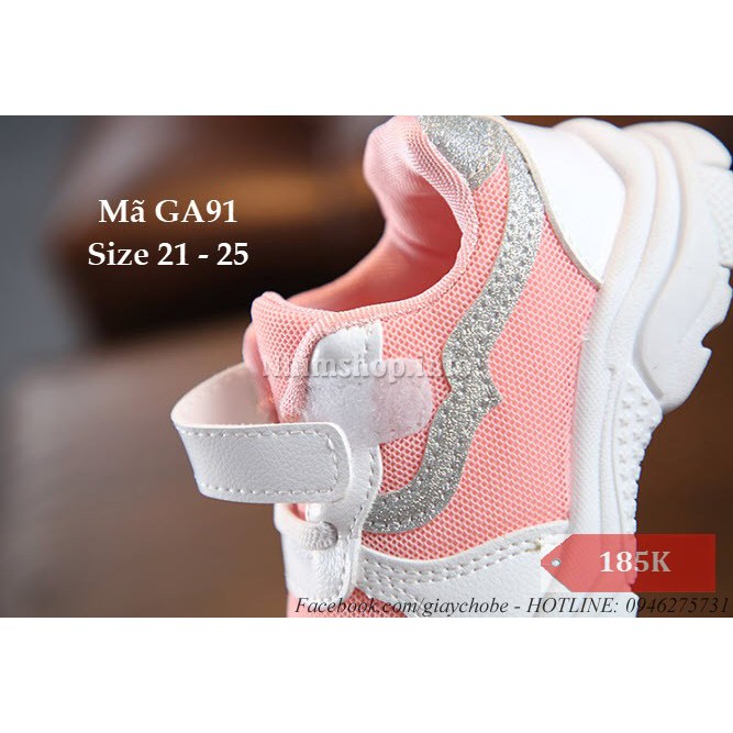 Giày thể thao cho bé gái 1 - 3 tuổi kiểu dáng Hàn Quốc GA91 hồng