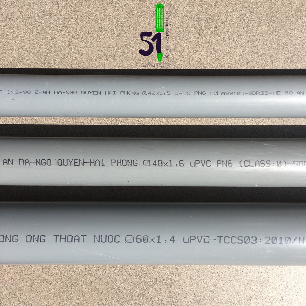 50cm ống nhựa PVC Tiền Phong các cỡ 42, 48, 60