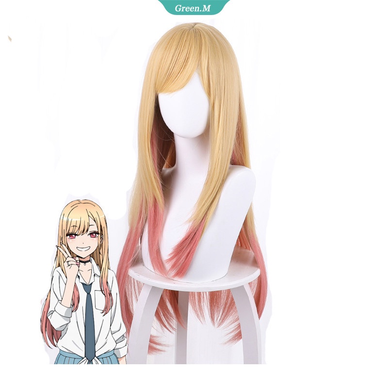 Tóc Giả Dài Thẳng Màu Vàng 85cm Hóa Trang Nhân Vật Darling Marin Kitagawa Dễ Thương