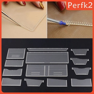 13Pcs Acrylic Short Wallet Card Holder Leather Craft Pattern Stencil Template