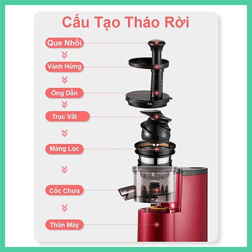 MÁY ÉP CHẬM ÉP TRÁI CÂY SATVM JE07 VẮT KIỆT BÃ [BẢO HÀNH 6 THÁNG]