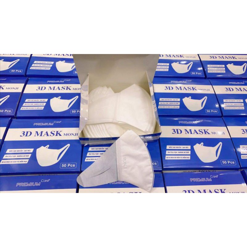 Hộp 50 chiếc Khẩu Trang 3D Mask Monji Kháng Khuẩn