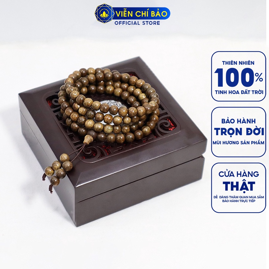 Vòng tay Trầm hương nam nữ 108 hạt 6mm 8mm thời trang phụ kiện trang sức Viễn Chí Bảo V000760
