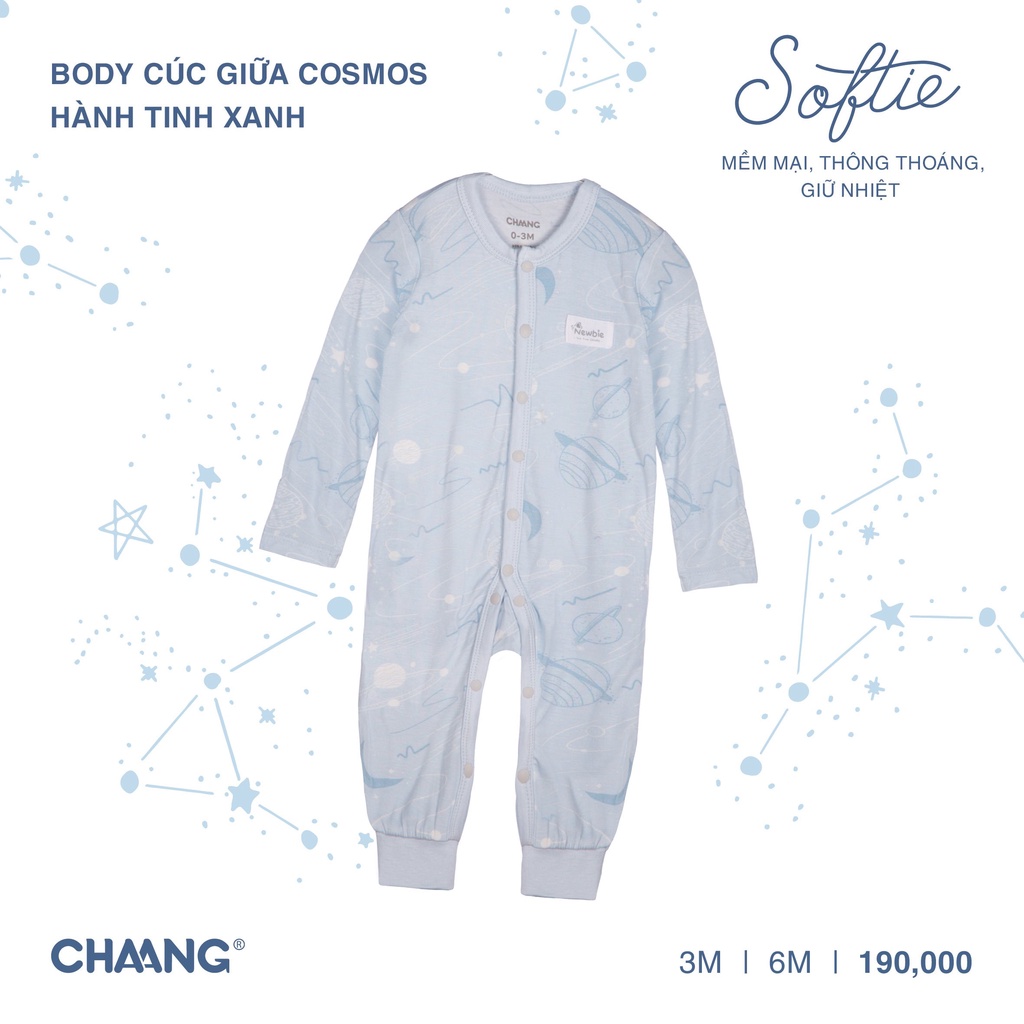 CHAANG Bộ body dài tay cho bé chất liệu cotton và sợi tre