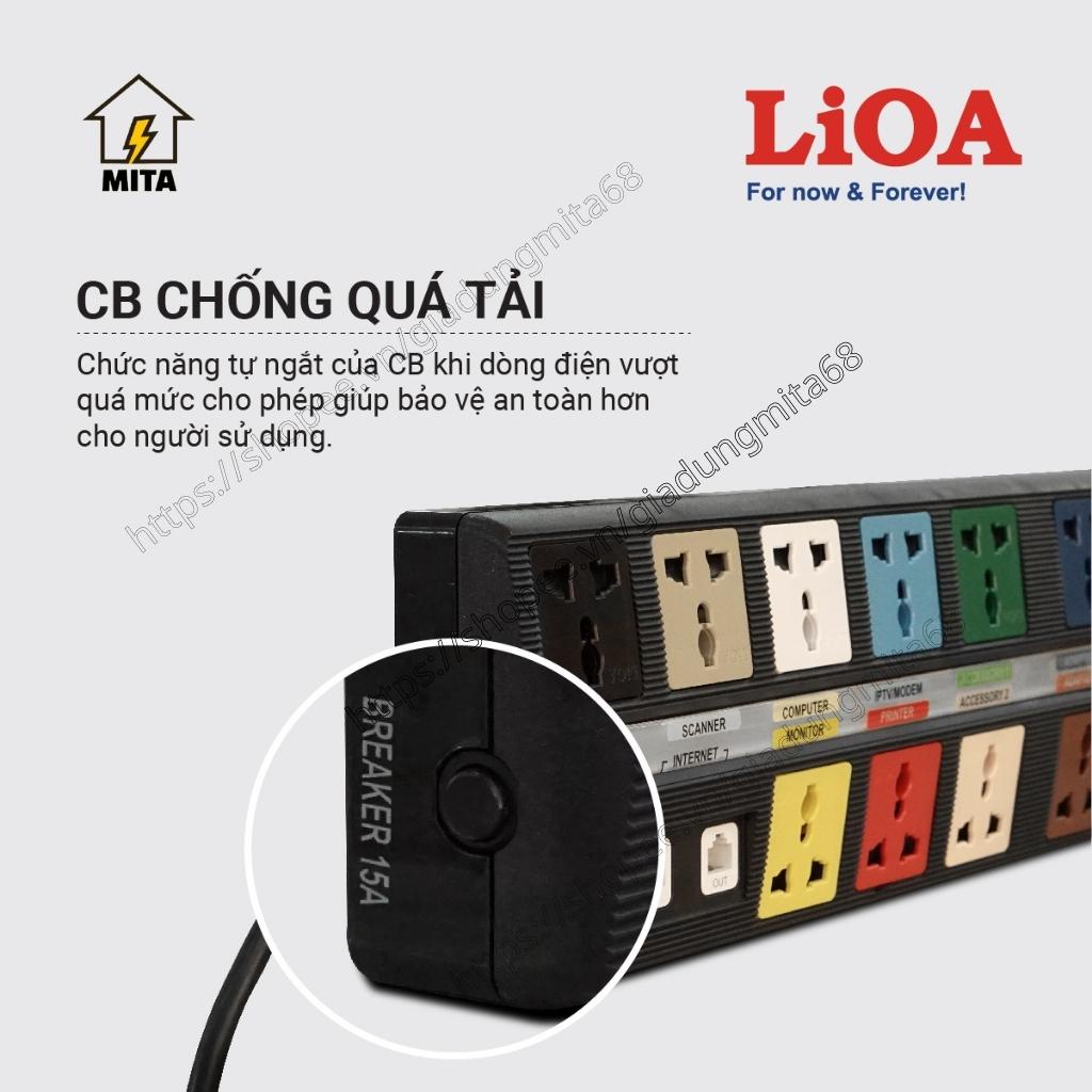 Ổ cắm điện LiOA 10 lỗ có mạch chống sét 10 OFFICE-3 - MITA