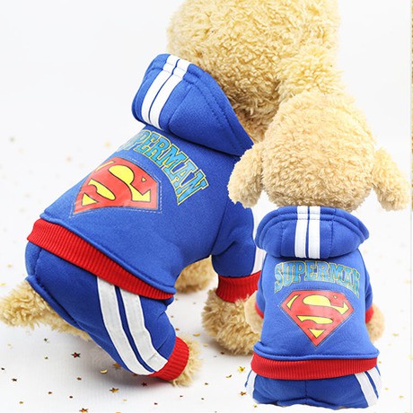 RẺ VÔ ĐỊCH- QUẦN ÁO CHÓ MÈO- ÁO SUPERMAN 4 CHÂN- 3 MÀU ĐEN, XANH VÀ XÁM