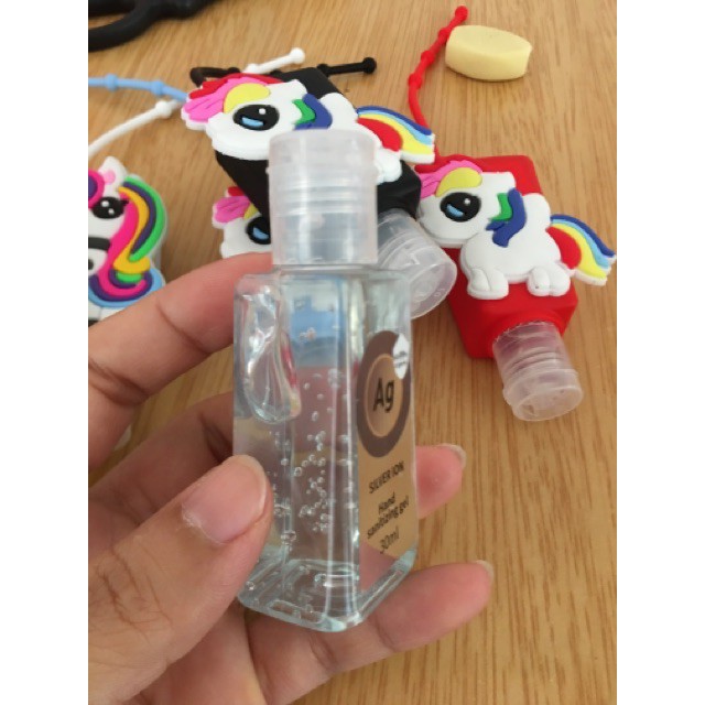Bình đựng nước rửa tay bằng silicon có quai móc hình hoạt hình nhiều mẫu 30ml