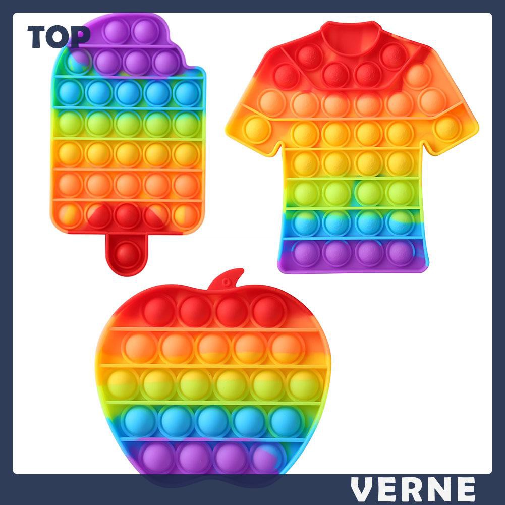 Đồ Chơi Cầm Tay Bong Bóng Màu Cầu Vồng Giúp Giảm Căng Thẳng Cho Người Lớn Và Trẻ Em