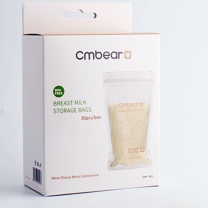 Hộp 30 túi trữ sữa Cmbear 220ml cho mẹ và bé