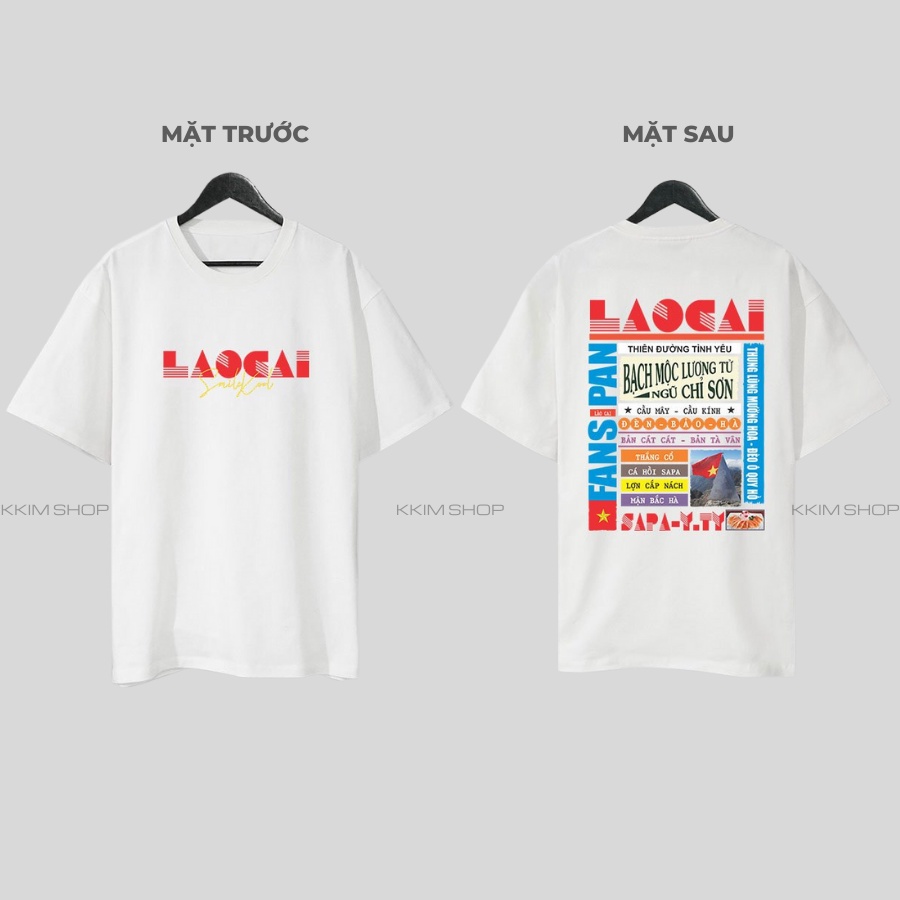 Áo thun tay lỡ LÀO CAI, Áo phông 63 tỉnh thành Form rộng oversize, chất liệu Cotton KKIMSHOP