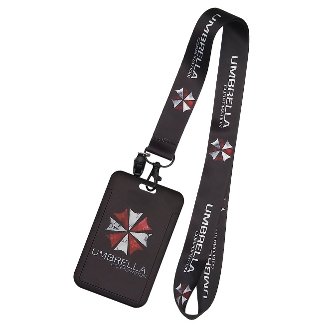Resident Evil ID Badge Case Protector + Neck Lanyard For Cell Phones ID Tag Holder Sling Keychain Rope