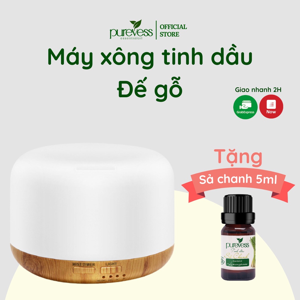 Máy xông tinh dầu, máy phun sương tạo ẩm, máy khuếch tán, bảo hành 6 tháng - Purevess gian hàng chính hãng