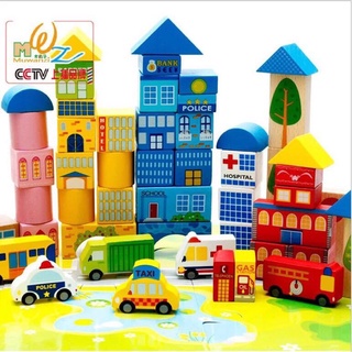 Bộ đồ chơi mô hình thành phố trò chơi lắp ghép tăng trí tưởng tượng sáng tạo cho bé
