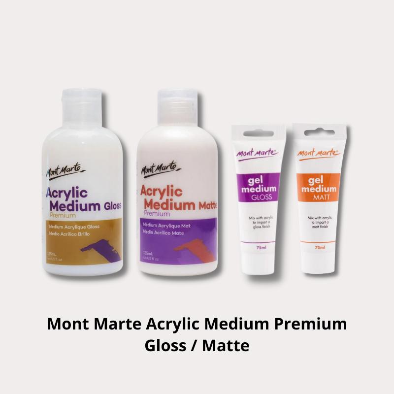 Dung môi pha màu acrylic Mont Marte Medium Gloss/Matte tăng độ lì, bóng cho màu