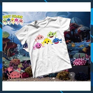 Áo thun Cotton Unisex - Movie - Baby Shark - Baby shark family