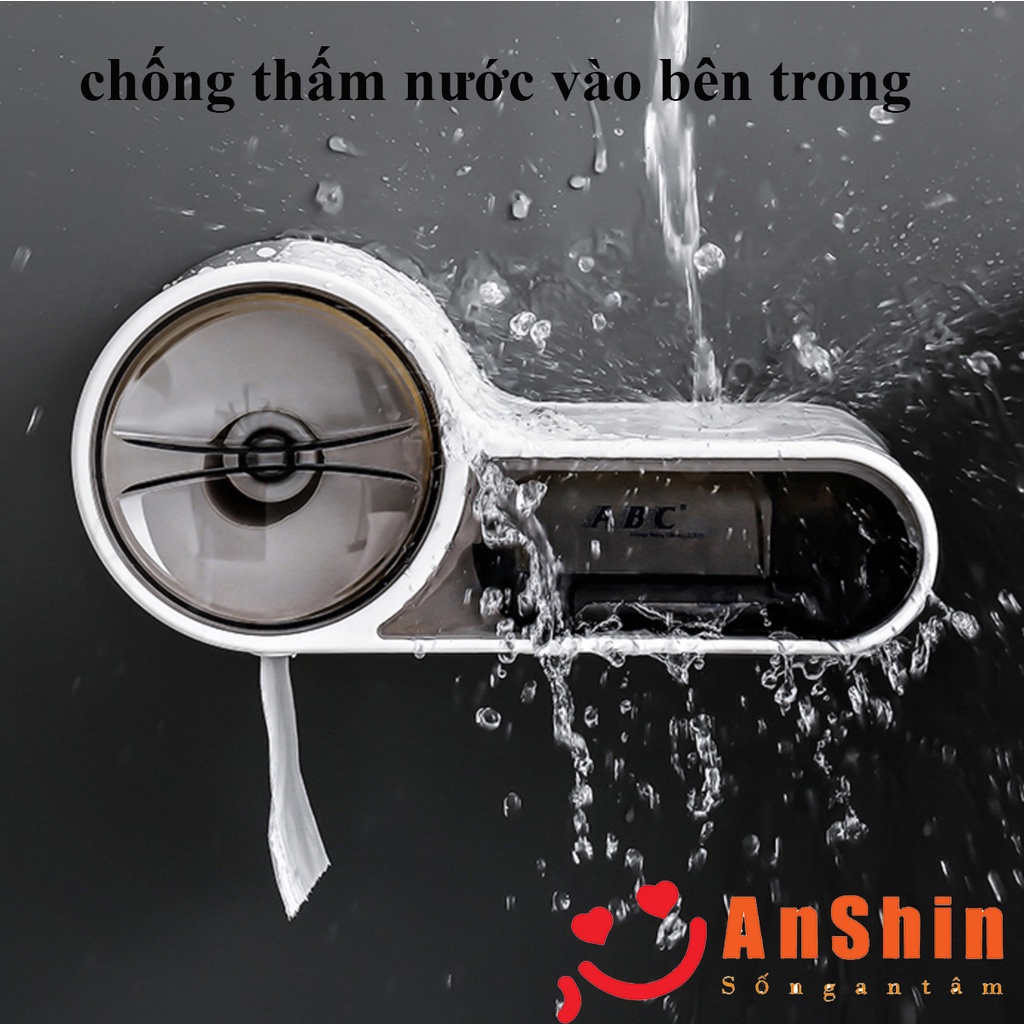 Hộp đựng giấy vệ sinh chống thấm nước - hộp giấy vệ sinh dán tường hai ngăn cao cấp