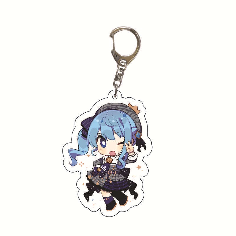 Móc khóa bằng acrylic 6cm chất lượng cao hình nhân vật Shirakami Fubuki Natsuiro Matsuri