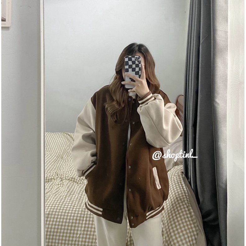 Áo bomber dạ ép