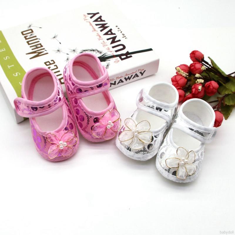 Giày vải cotton mềm mại in hoa cho bé gái sơ sinh 0-18 tháng tuổi