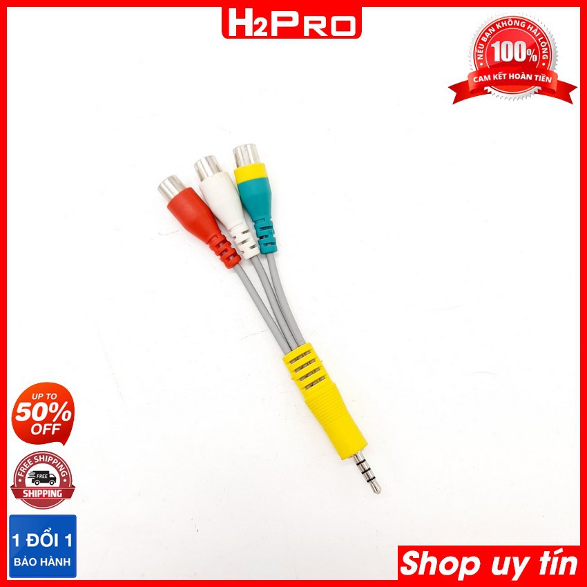 Cáp chuyển đổi âm thanh Mini AV từ jack cắm 3.5mm sang 3 đầu RCA cái, Cáp chuyển đổi đầu 3.5mm sang 3 cổng RCA cái