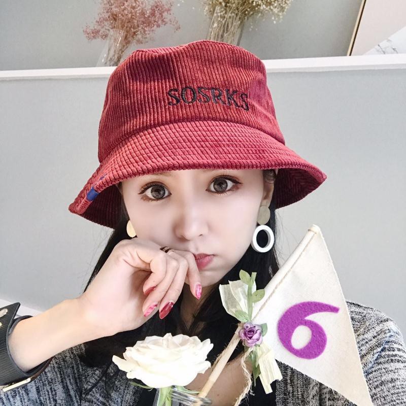 Mũ bucket nhung gân SOSRHS, SMILE nhiều màu cực xinh