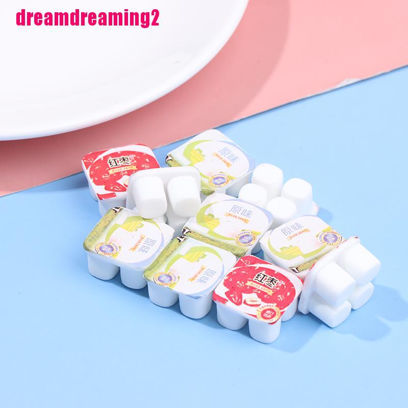 Set 10 Hộp Sữa Chua Đồ Chơi Mini Tỉ Lệ 1: 12 Trang Trí Nhà Búp Bê