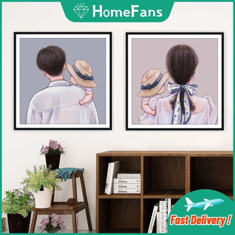 Bộ Tranh Đính Đá 5D Tự Làm 40x40cm/50x50cm Hình Cặp Đôi Trang Trí Nhà Cửa