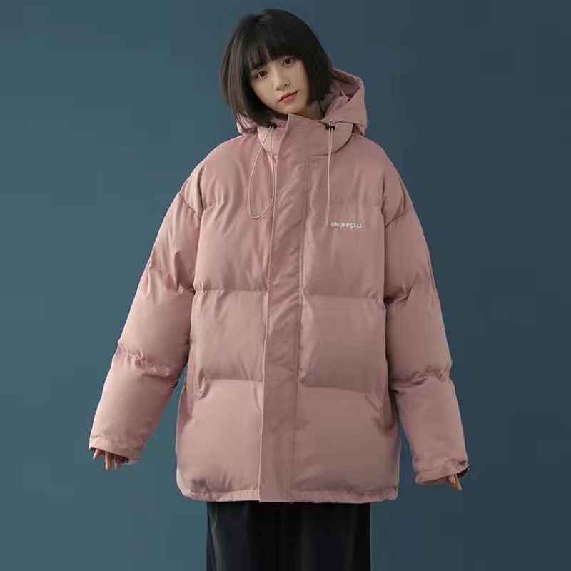 Áo phao béo có mũ thêu chữ UNOFFCALL