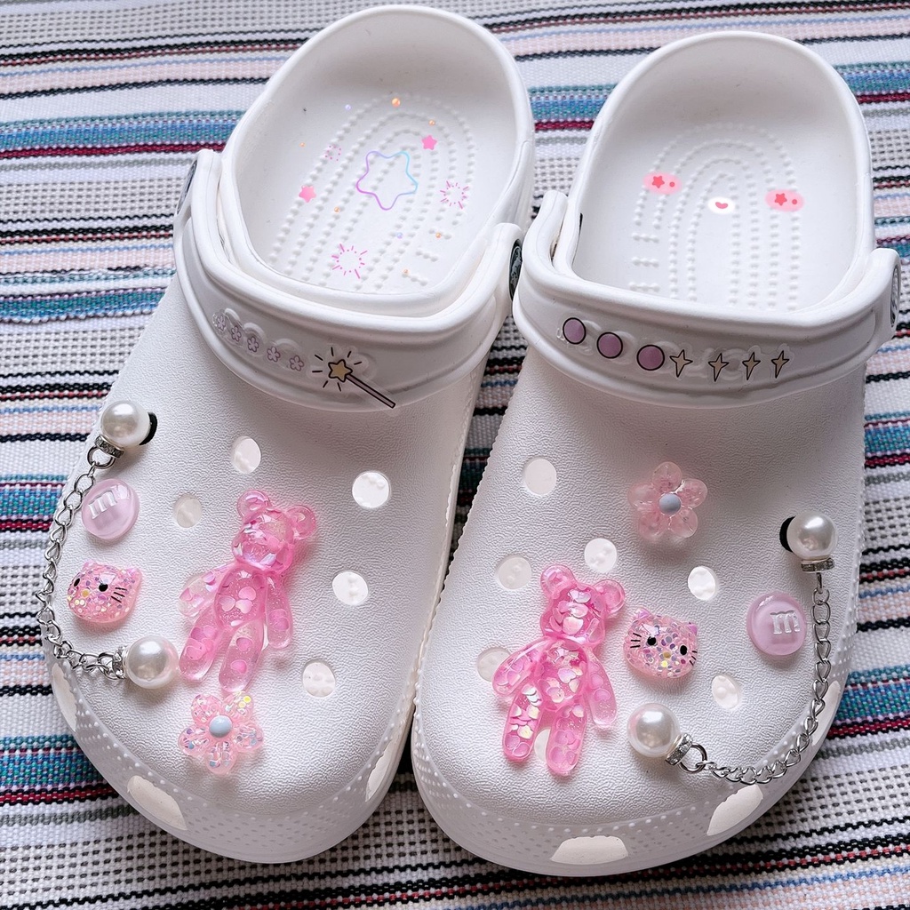 crocs sticker Nút Gắn Giày Hình Hoạt Hình Đáng Yêu DIYshoes sticker Accessories Stickers Sandals Shoe Decoration
