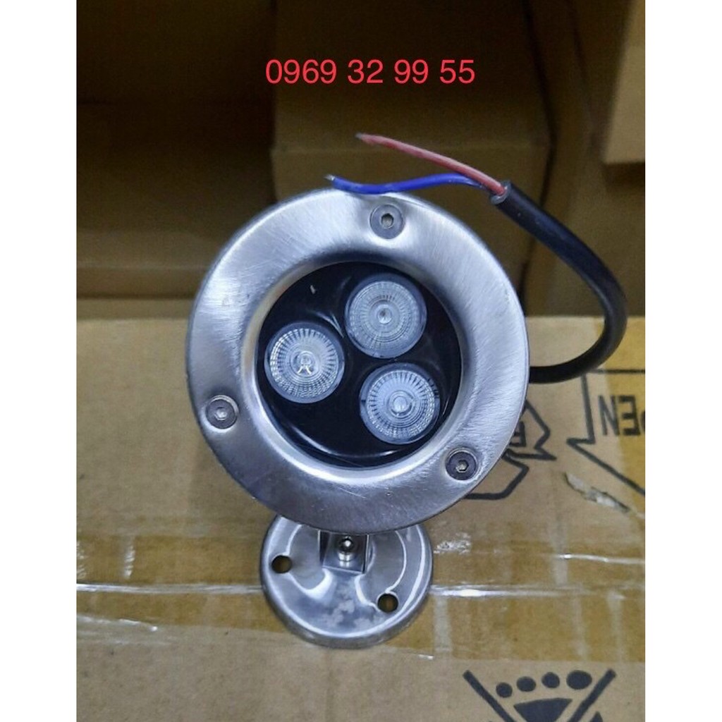 Đèn LED âm nước 3w, MV-UR301, AC24V, INOX 304. Tiêu chuẩn IP 68. Dùng chiếu bể cá, hồ bơi,... Bh 12 tháng