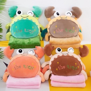 [HÀNG NHẬP]Chăn Hình Con Cua Kèm Mền  2in1, Chất Bông Mềm Mịn. Gấu Bông kèm mền 1m7 dành cho bé. dân văn phòng..