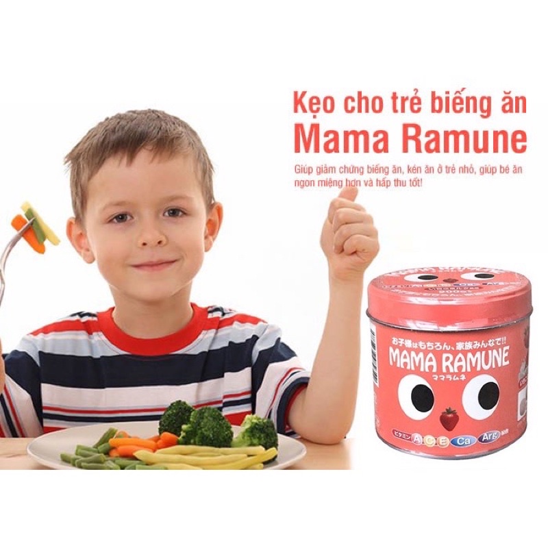 kẹo cho trẻ biếng ăn Mama Ramune Nhật Bản 200 viên