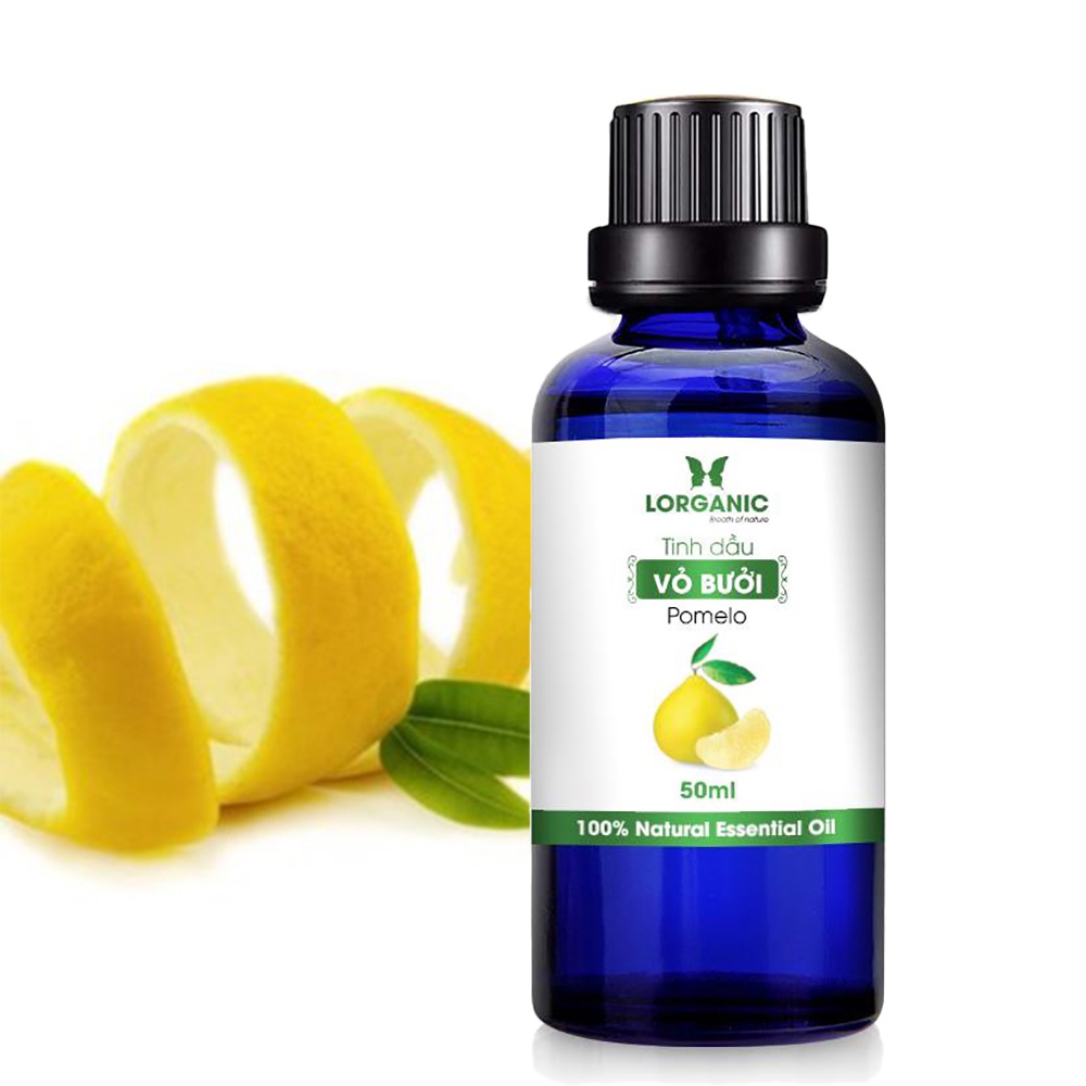Tinh dầu vỏ bưởi nguyên chất Lorganic Pomelo 100% Natural Essential Oil 10ml, 50ml