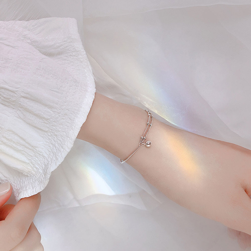 Vòng tay chuỗi hạt S925 thiết kế bất đối xứng thời trang cho nữ Yanqueens Trang sứ Quà tặng