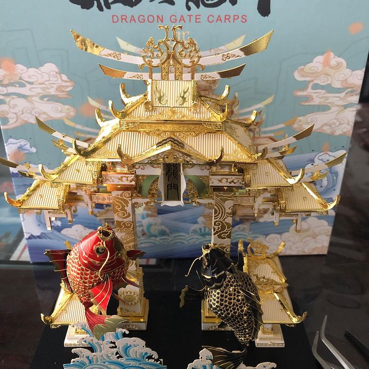 Mô Hình 3D Kim Loại Piececool Cá Chép Vượt Vũ Môn
