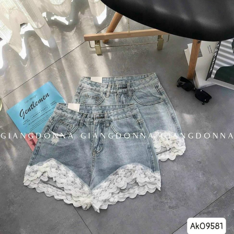 [XẢ KHO_FREESHIP] Quần Short Viền Ren Phong Cách Hàn Quốc [Chất Đẹp] Quần Jeans Ngắn Ống Rộng Siêu Xinh ་