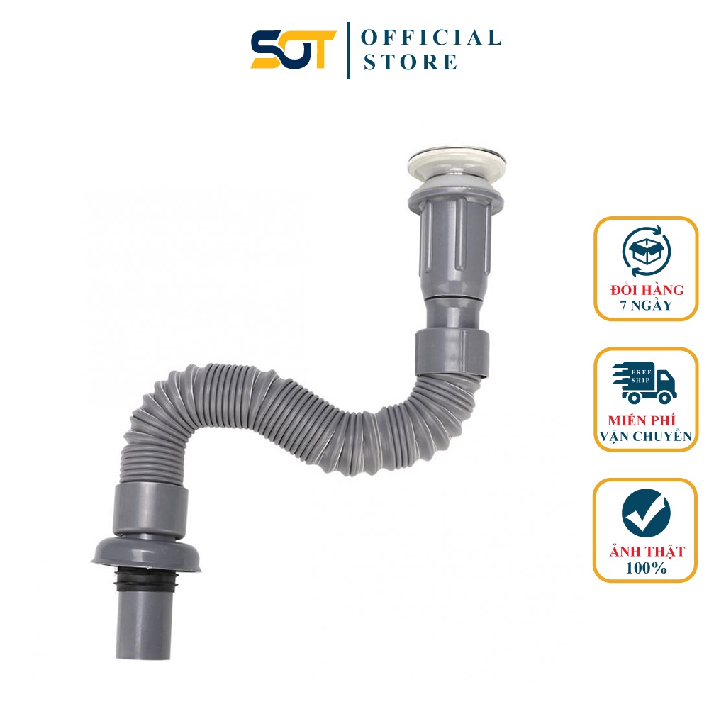 Xi phông xả chậu lavabo xả nhấn chậu rửa mặt nhựa sun đầu inox