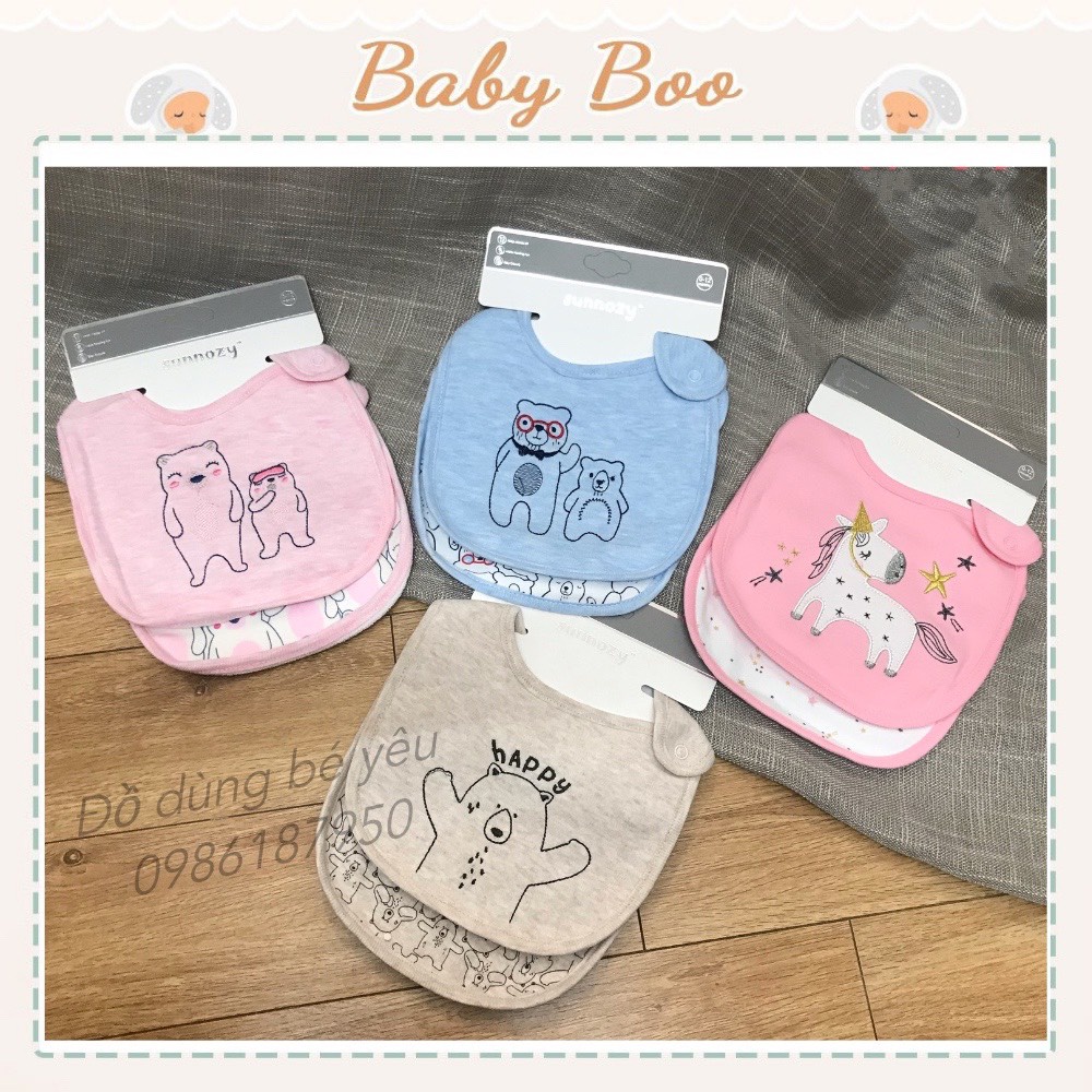 Yếm cổ cotton sunnozy 0-12m set 2c [ babyboo]