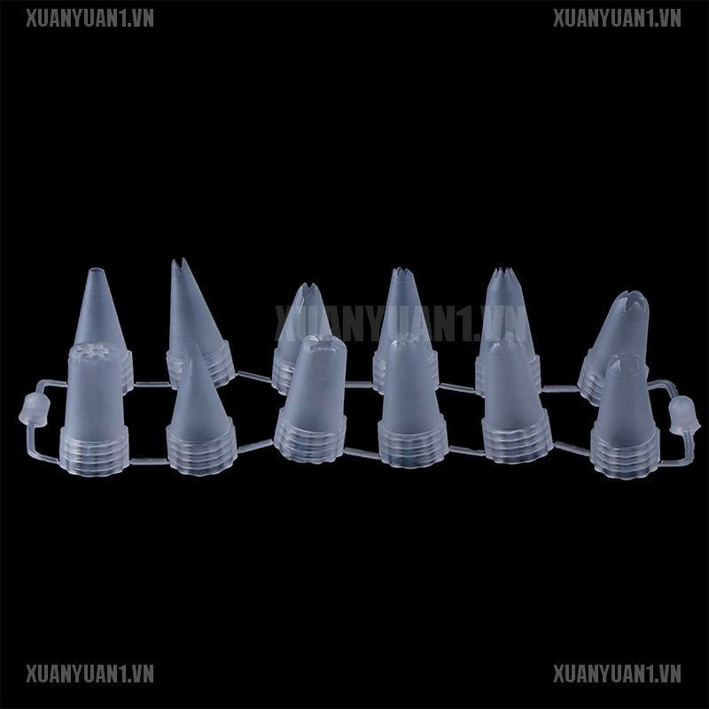 Set 12 Đuôi Bắt Bông Kem Bằng Nhựa Tiện Dụng