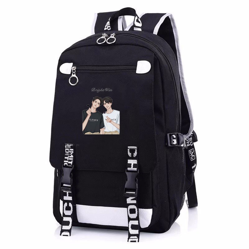 Balo nam nữ in hình BRIGHTWIN 2gether BL Thái Lan chibi anime cặp sách đi học