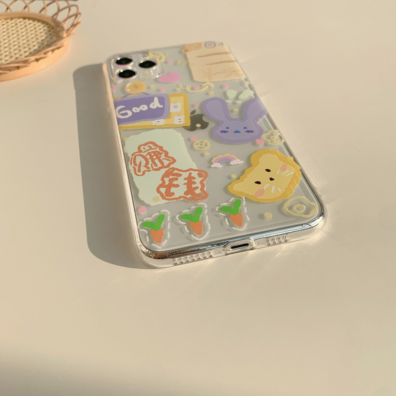 ốp iphone 11 Ốp lưng silicon hình thỏ hoạt hình đáng yêu cho iPhone 11 Pro Max X Xr Xs Max 7 8 Plus Se 2020 12 pro max 12 mini 13 pro max 13 mini