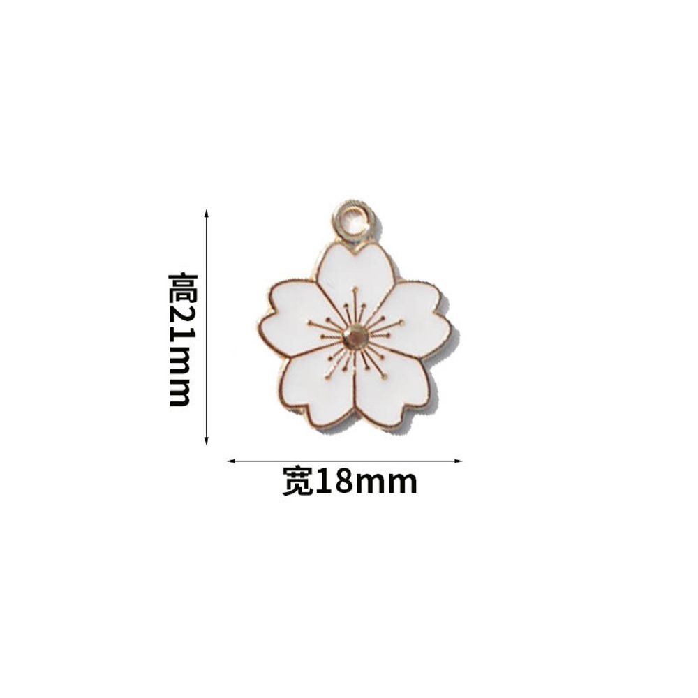 Bộ 2 mặt trang trí dây chuyền/khuyên tai/vòng tay tự làm hình hoa anh đào nhiều màu tùy chọn phong cách Hàn Quốc