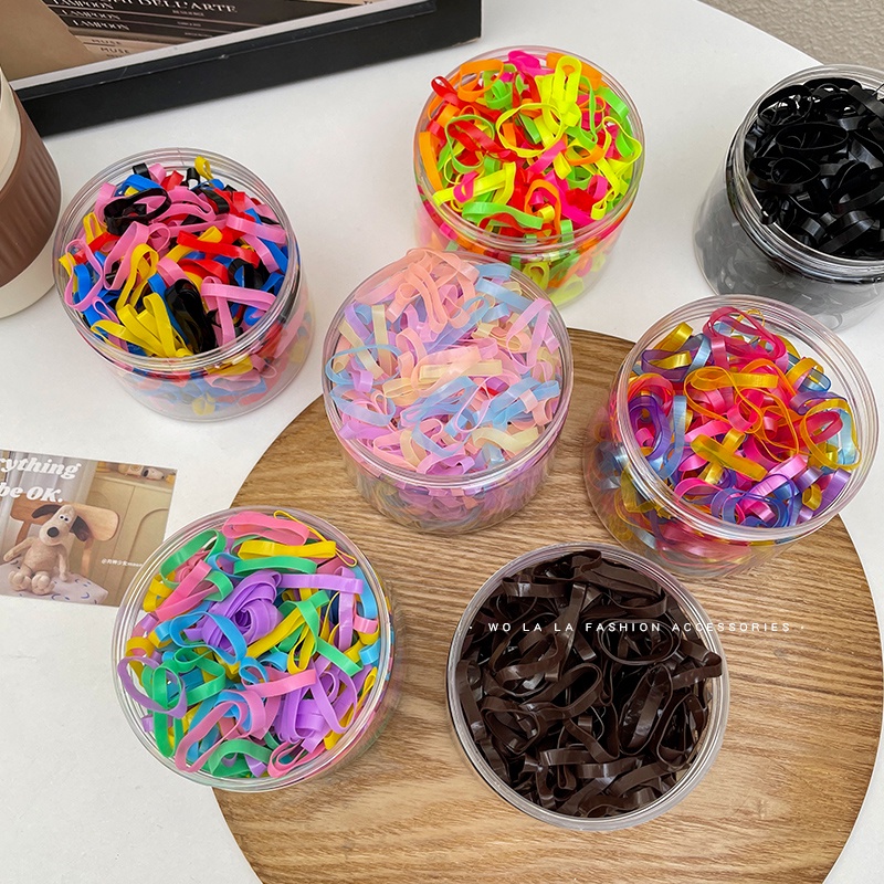 Dây Buộc Tóc Cao Su Màu Đen Cỡ Nhỏ Sử Dụng Một Lần Dành Cho Bạn Nữ