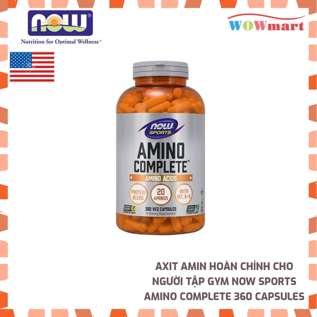 Axit Amin hoàn chỉnh cho người tập Gym Now Sports Amino Complete 360 Capsules