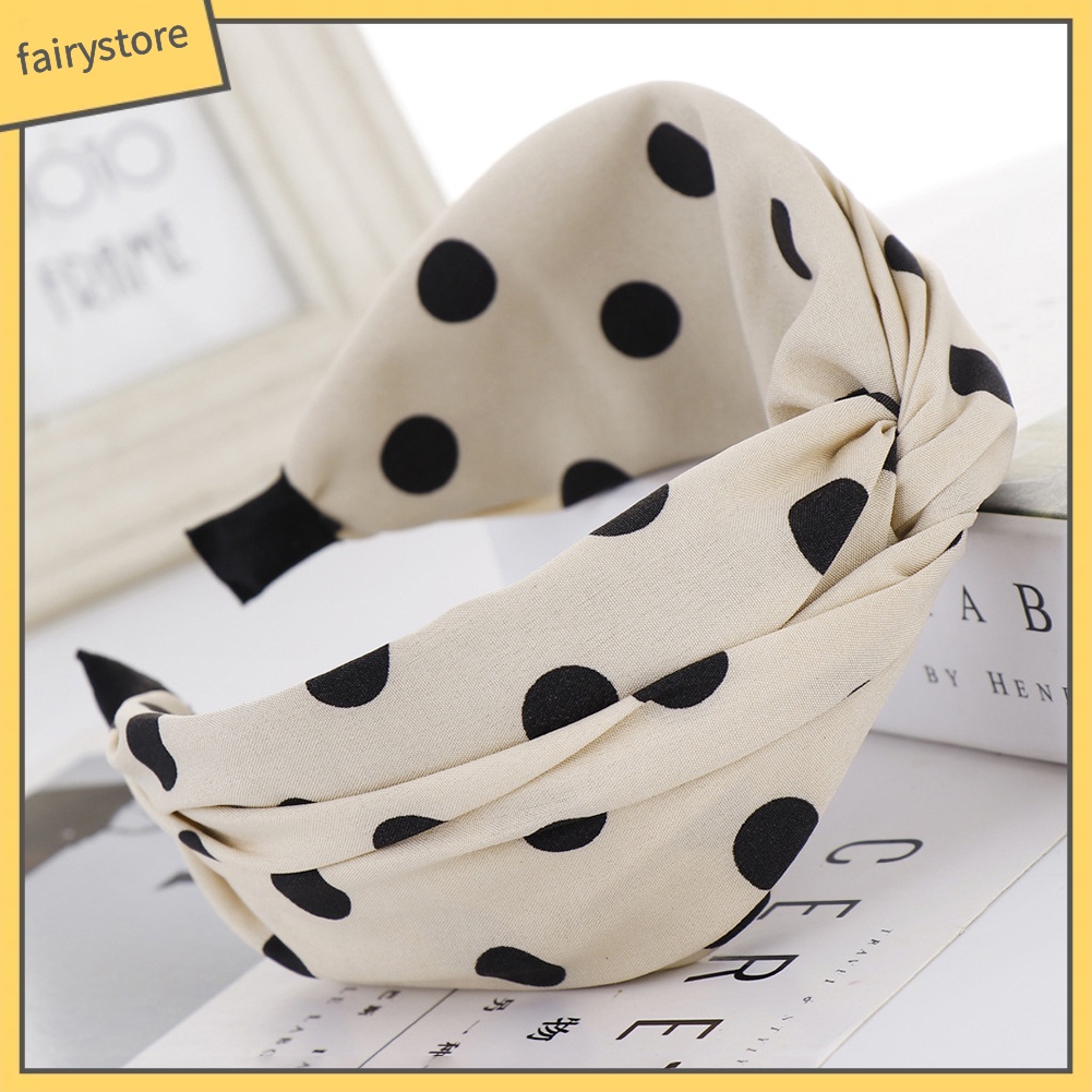 Băng Đô Cài Tóc Hoạ Tiết Chấm Bi Thiết Kế Hợp Thời Trang Cho Nữ