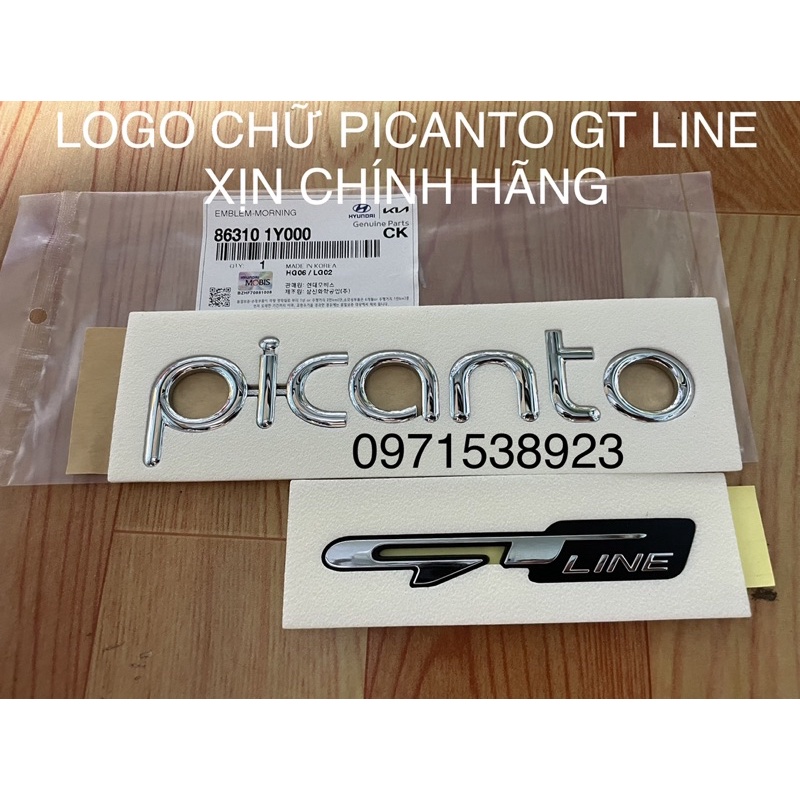 LOGO CHỮ PICANTO GT LINE DÁN XE KIA PICANTO GT LINE XỊN CHÍNH HÃNG 863101Y000 giá rẻ